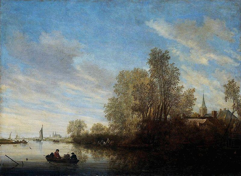 Salomon van Ruysdael River View near Deventer. china oil painting image